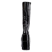 Black vinyl 18 cm STACK-301 demonia boots - unisex cyberpunk boots