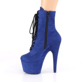 Blue Leatherette 18 cm ADORE-1020FS lace up ankle boots