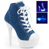 Blue Neon 15 cm DELIGHT-600SK-02 Canvas high heels chucks