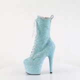 Blue glitter 18 cm ADORE-1040GR high heels ankle boots platform
