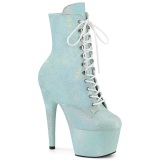 Blue glitter 18 cm ADORE high heels ankle boots platform