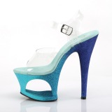 Blue glitter 18 cm Pleaser MOON-708OMBRE Pole dancing high heels shoes