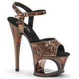 Bronze 18 cm MOON-710GT glitter platform high heels shoes