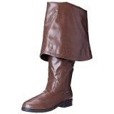 Brown Leatherette 4 cm MAVERICK-2045 Thigh High Boots for Men