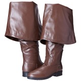 Brown Leatherette 4 cm MAVERICK-2045 Thigh High Boots for Men