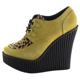 Brown Leatherette CREEPER-304 creepers wedges women shoes