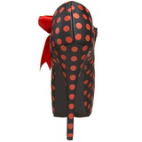 Burlesque TEEZE-25 Svarte Platåpumps med Röda Punkter 14,5 cm Klackade