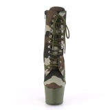 Camoflash canvas 18 cm ADORE-1020CAMO pleaser platstvletter - hgklackade boots