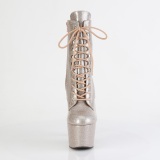 Champagne glitter 18 cm high heels ankle boots platform