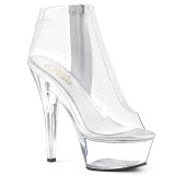 Clear 15 cm KISS-1023 womens platform soled ankle boots
