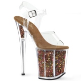 Copper 20 cm FLAMINGO-808GF glitter platform high heels shoes