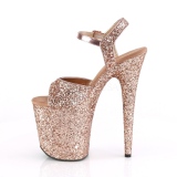 Copper 20 cm FLAMINGO-810LG glitter platform high heels shoes
