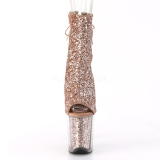 Copper glitter 20 cm FLAMINGO-1018G Pole dancing ankle boots