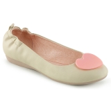Cream OLIVE-05 ballerinas flat womens shoes