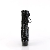 DELIGHT-1043 - 15 cm platform high heel boots patent black