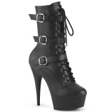 DELIGHT-1043 - 15 cm platform high heel boots vegan black