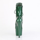 Emerald Green glitter 18 cm high heels ankle boots platform