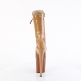FLAMINGO-1054DC - 20 cm platform high heel boots patent toffee