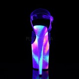 Flerfärgad 20 cm FLAMINGO-808GXY Högklackade Sandaler Neon Platå