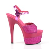 Fuchsia 18 cm ADORE-709-2G glitter platå high heels