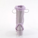 Fur boots 7 cm CUBBY-311 goth lace up platform boots lavender