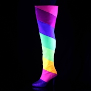 Glitter 10 cm DREAM-3012RBG Overknee St�vlar f�r Drag Queen