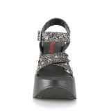 Glitter 13 cm Demonia DYNAMITE-02 lolita sandaler med kilklack