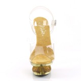 Gold 16,5 cm ECLIPSE-608GT High Heeled Stiletto Sandals