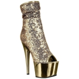 Gold 18 cm ADORE-1008SQ womens sequins ankle boots