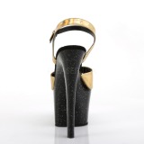 Gold 18 cm SKY-309HG Hologram platform high heels shoes