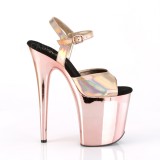 Gold 20 cm FLAMINGO-809HG platform pleaser high heels shoes