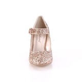 Gold 9 cm SABRINA-07 Pumps Shoes with Cuben Heels