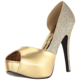 Gold Glitter 14,5 cm Burlesque TEEZE-41W mens pumps for wide feets