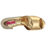 Gold Glitter 14,5 cm Burlesque TEEZE-41W mens pumps for wide feets