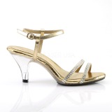 Gold Glitter 8 cm BELLE-316 Womens High Heel Sandals