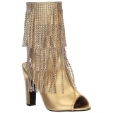 Gold Leatherette 10 cm QUEEN-100 big size ankle boots womens