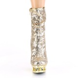 Gold Sequins 15,5 cm BLONDIE-R-1009 pleaser ankle boots with platform