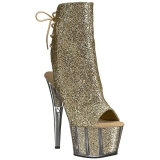 Gold glitter 18 cm ADORE-1018G womens platform soled ankle boots