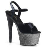 Grå 18 cm ADORE-709OMBRE glitter platå high heels