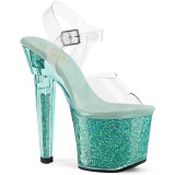 Green 18 cm LOVESICK-708SG glitter platform sandals shoes