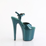 Green 20 cm FLAMINGO-809GP glitter platform sandals shoes