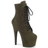 Green Leatherette 18 cm ADORE-1020FS lace up ankle boots
