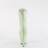 Green glitter 18 cm ADORE-1040GR high heels ankle boots platform