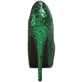 Grön Glitter 14,5 cm Burlesque BORDELLO TEEZE-06G Höga Platåpumps