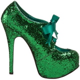 Grön Glitter 14,5 cm Burlesque TEEZE-10G Platform Pumps Skor