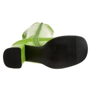 Gröna lackstövlar blockklack 7,5 cm - 70 tal hippie boots disco gogo knähöga stövlar