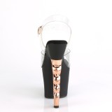 Guld 18 cm IRONGRIP-708 plat high heels med knogjrn klackar