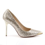 Guld Glitter 10 cm CLASSIQUE-20 stora storlekar stilettos skor
