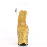 Guld Glitter 20 cm FLAMINGO-808LG Platå Högklackade Sandaler Skor