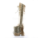 Guld Glitter 22 cm FABULOUS-3035 Overknee Stövlar för Drag Queen